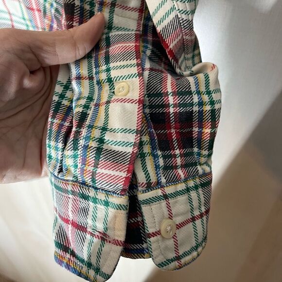 Ralph Lauren plaid long sleeve button front shirt red white blue green, size XL - Picture 6 of 11